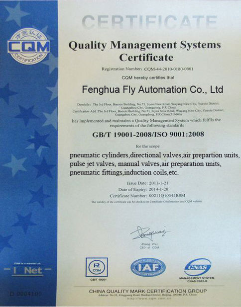 CINA Ningbo Fly Automation Co.,Ltd Sertifikasi