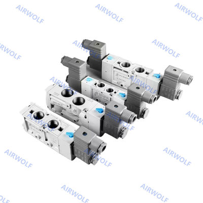 MVSC-300-4E1 MVSC-300-4E2 3/8 Mindman 5/2 Way Pneumatic Solenoid Valves 0.2-0.8Mpa Aluminum DC24V AC220V AC110V DC12V