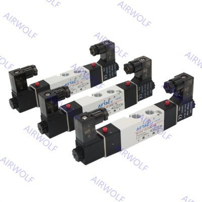 5/2,5/3 Cara Airtac listrik Solenoid katup 4V110-M5, 4V110-06, 4V130C/E/P-06, 4V120-06